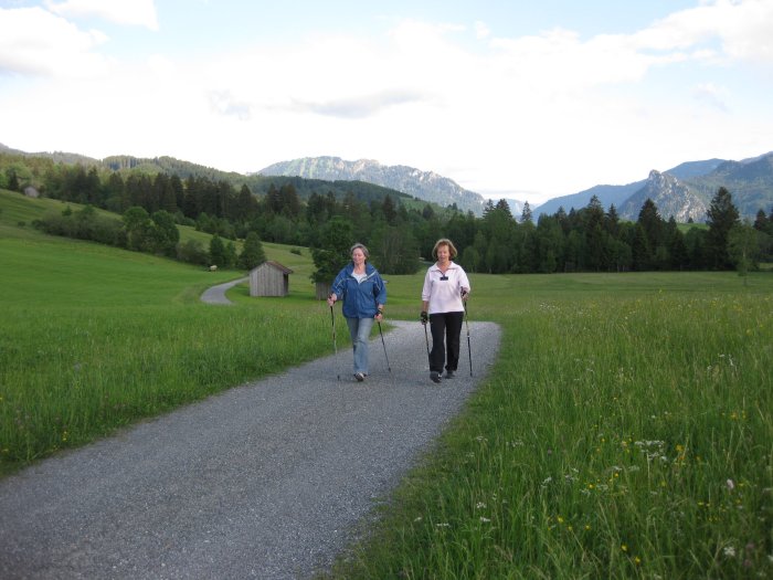 Nordic-Walking auf dem Ammergauer-Wiesmahdweg